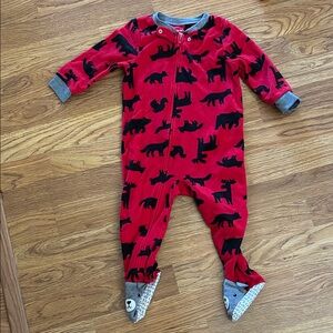 Carter's Red and Black Animal Print Pajama Set